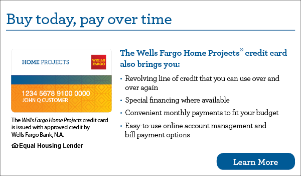 A Wells Fargo Home Projects credit card ad